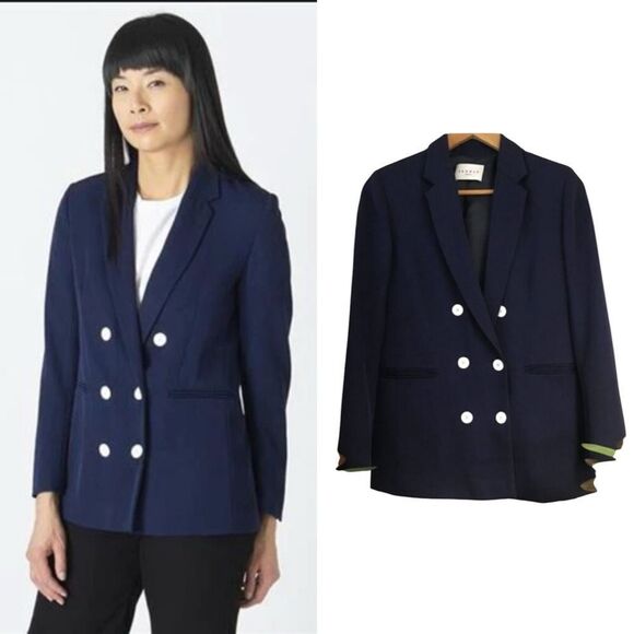 Sandro Paris Navy and White Blazer - Picture 1 of 8